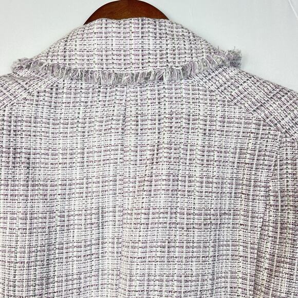 NWT White House black market tweed blazer Sz 14 Purple White - Picture 10 of 10